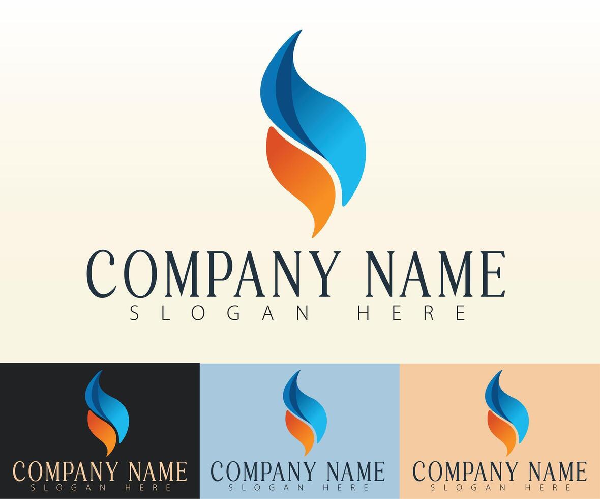 A stylish flame logo in a minimalist approach. vector