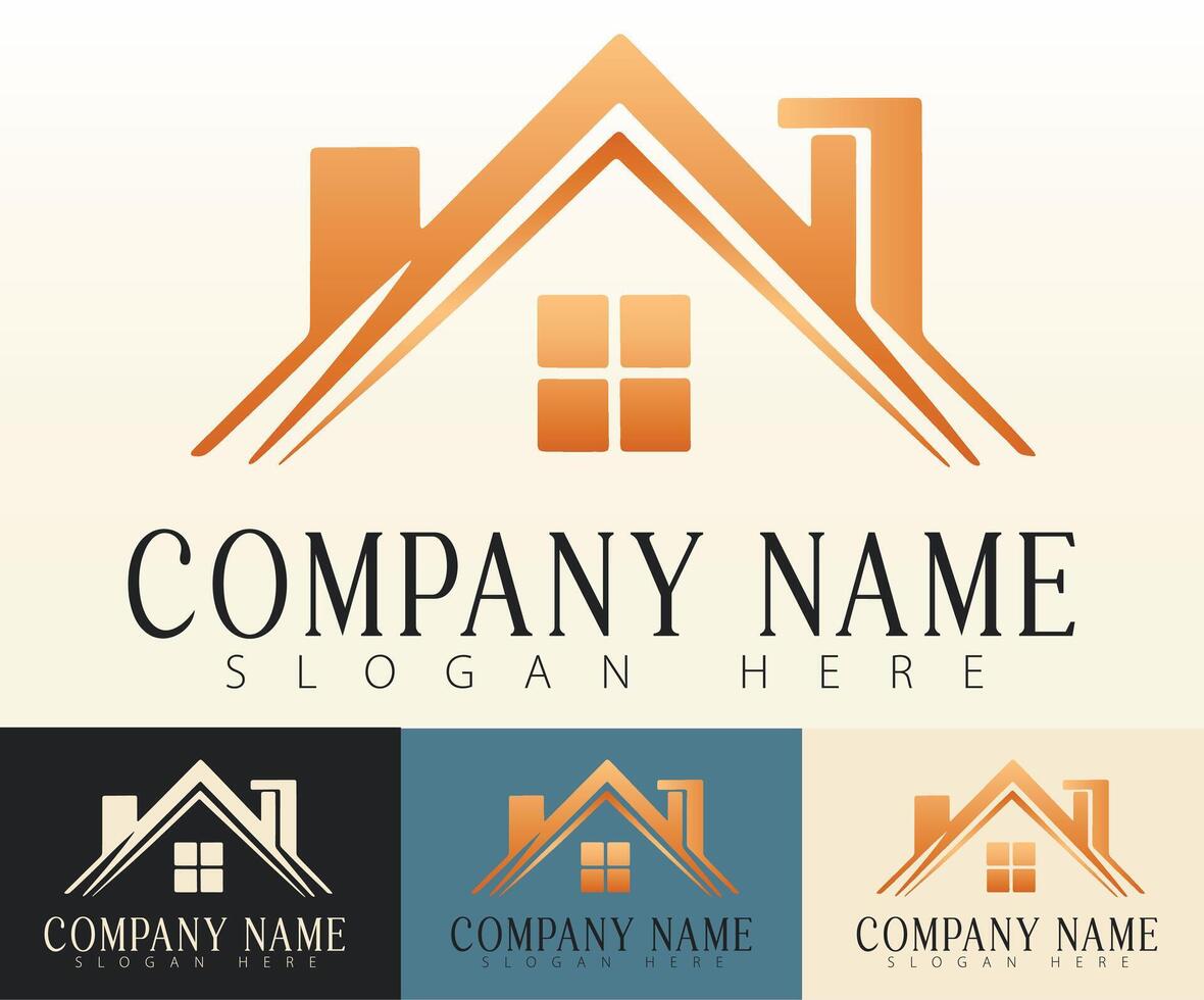 This concept features a logo that blends architecture and branding for real estate. vector