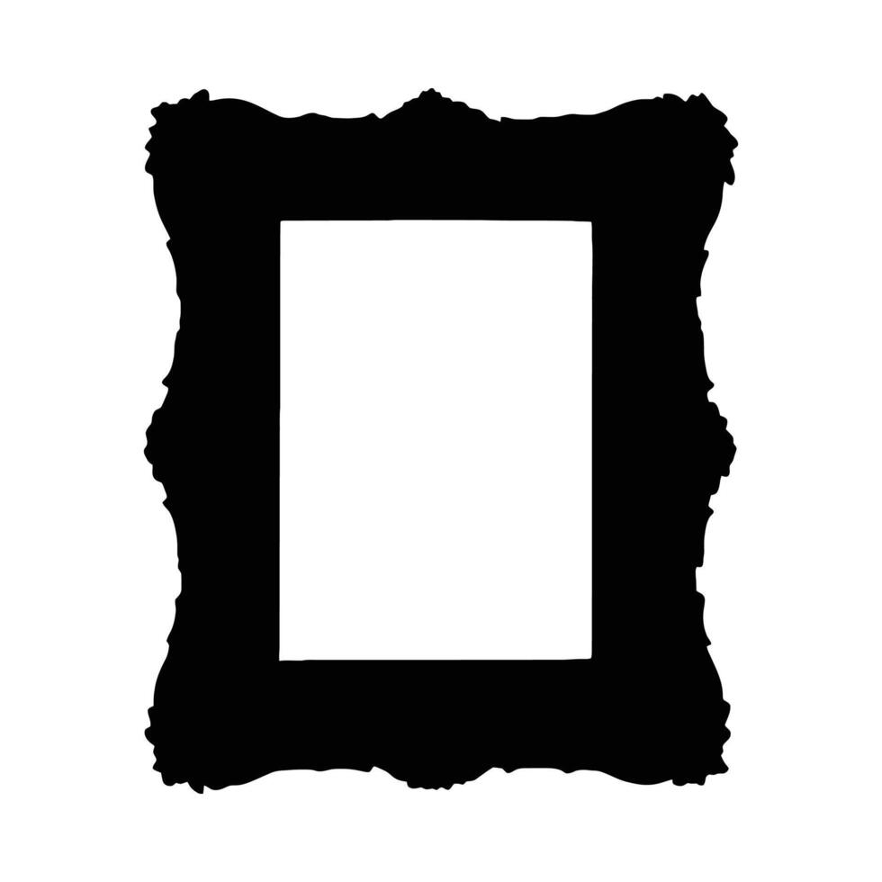 Ornate picture frame silhouette vector