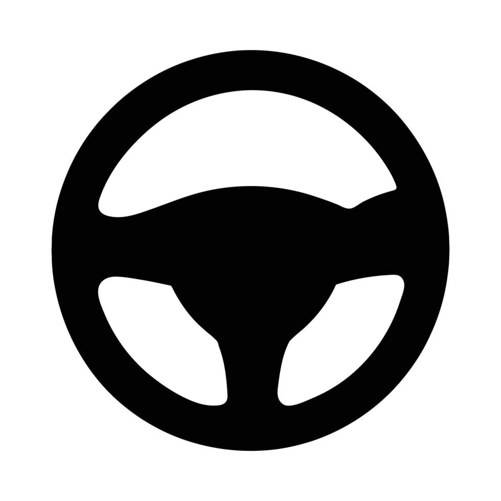 Simple car steering silhouette vector