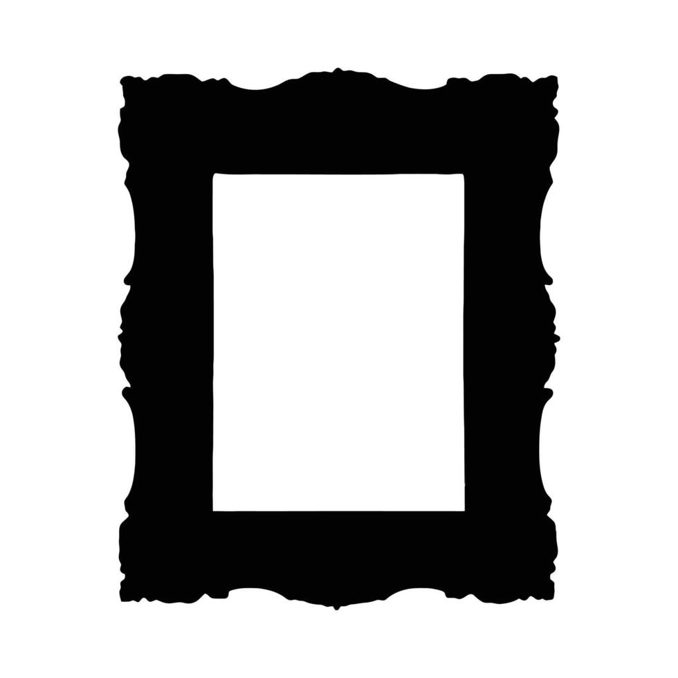 Ornate picture frame silhouette design vector