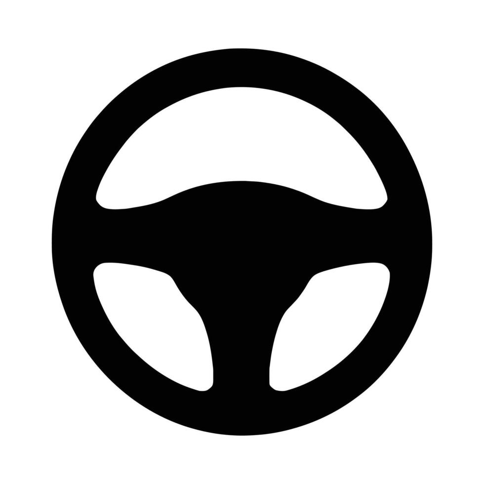 Simple steering wheel silhouette vector