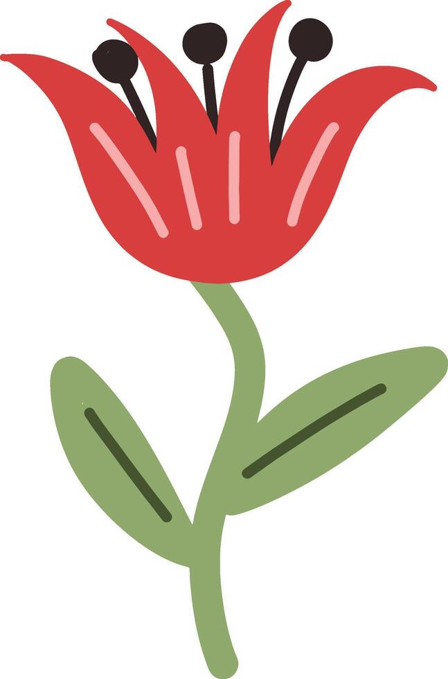 Simple Red Tulip Illustration vector