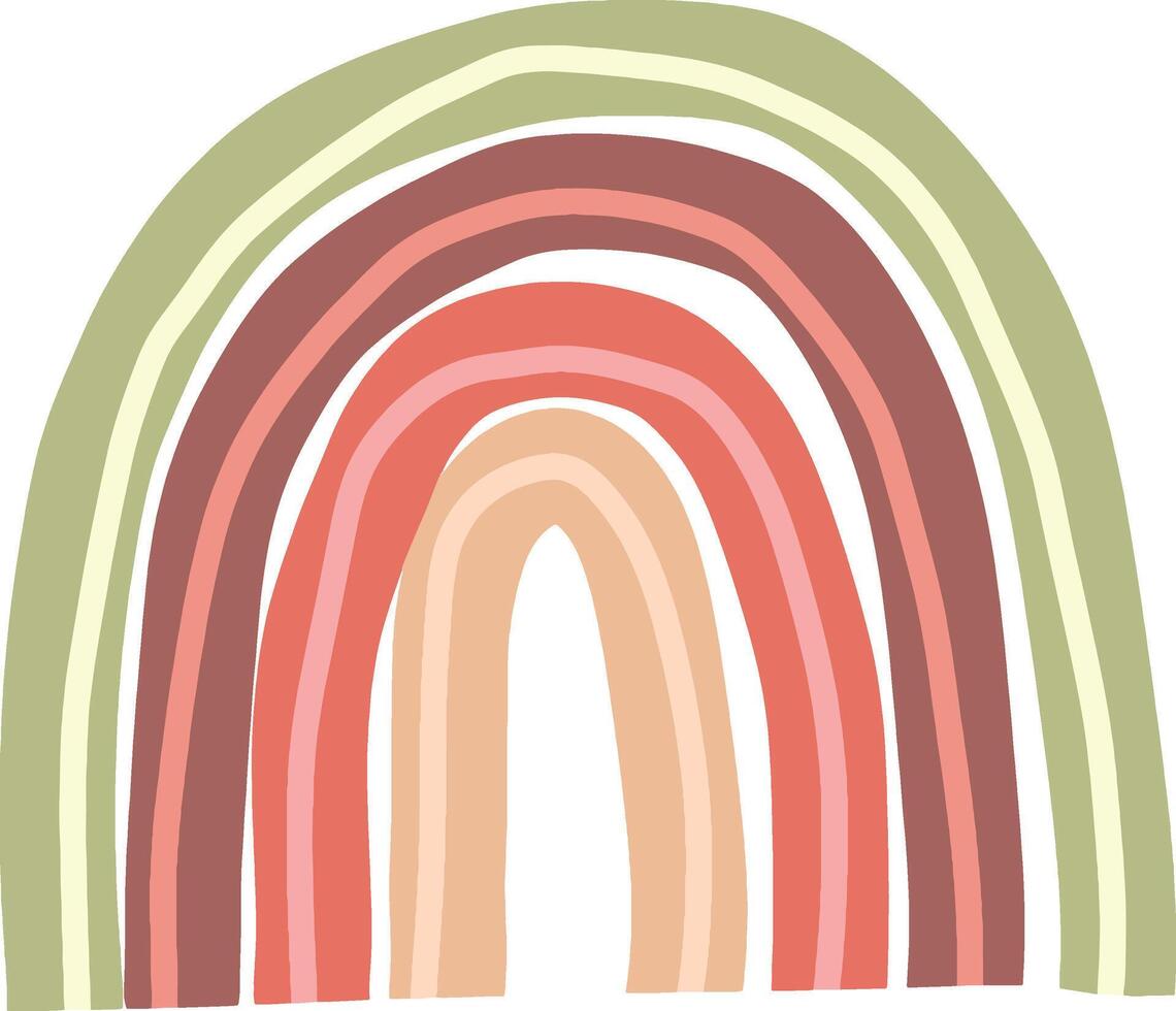 Boho Rainbow Arch in Pastel Colors vector
