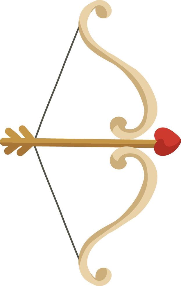 Bow and Arrow with a Heart Arrow for Valentine's Day vector