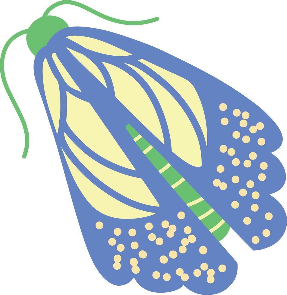 Blue Moth with Decorative Wings vector