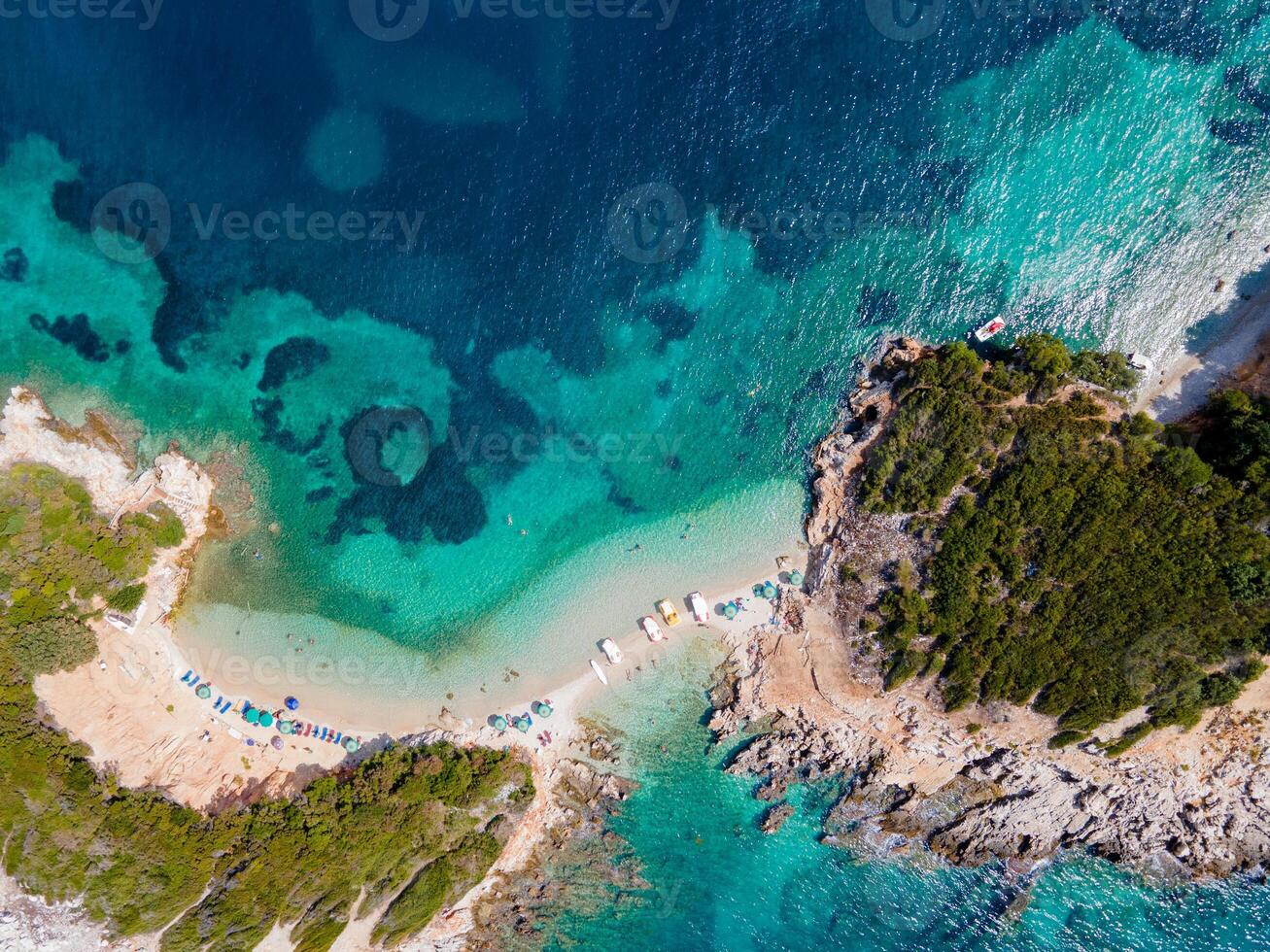 Panoramic view of Ksamil, Albanian Riviera. Ksamil islands are located near the Saranda photo