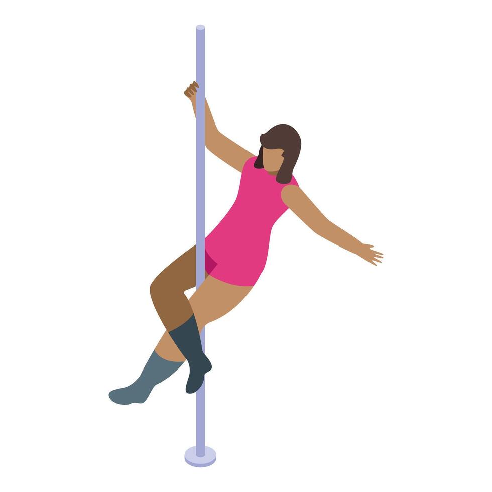 Pole dancer performing on stage with elegance and skill vector