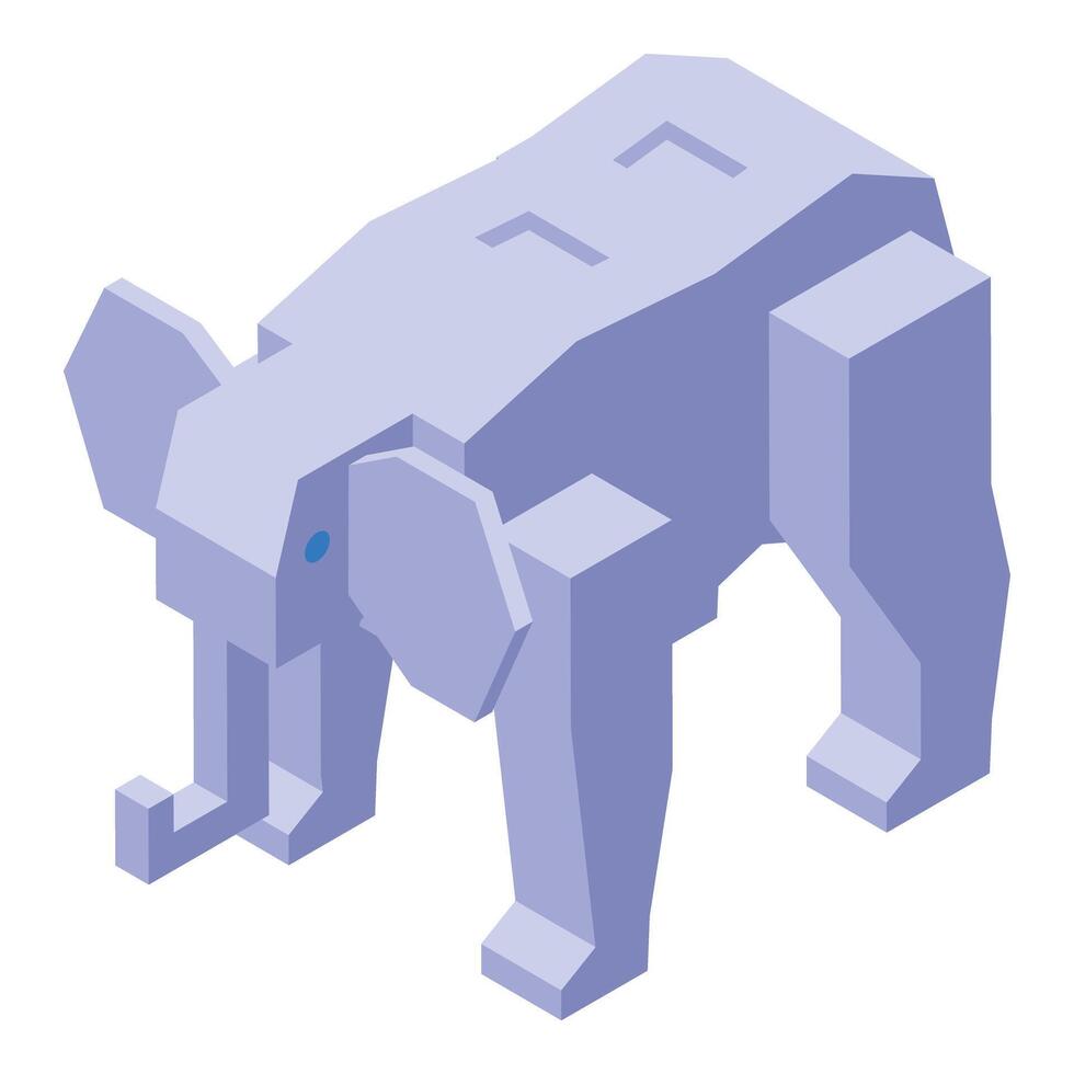 Polygonal elephant exhibiting isometric projection design vector
