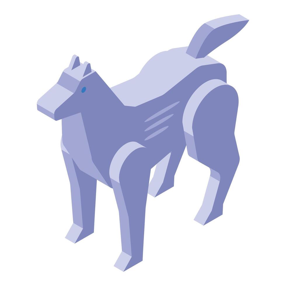 Robot dog standing with isometric projection vector