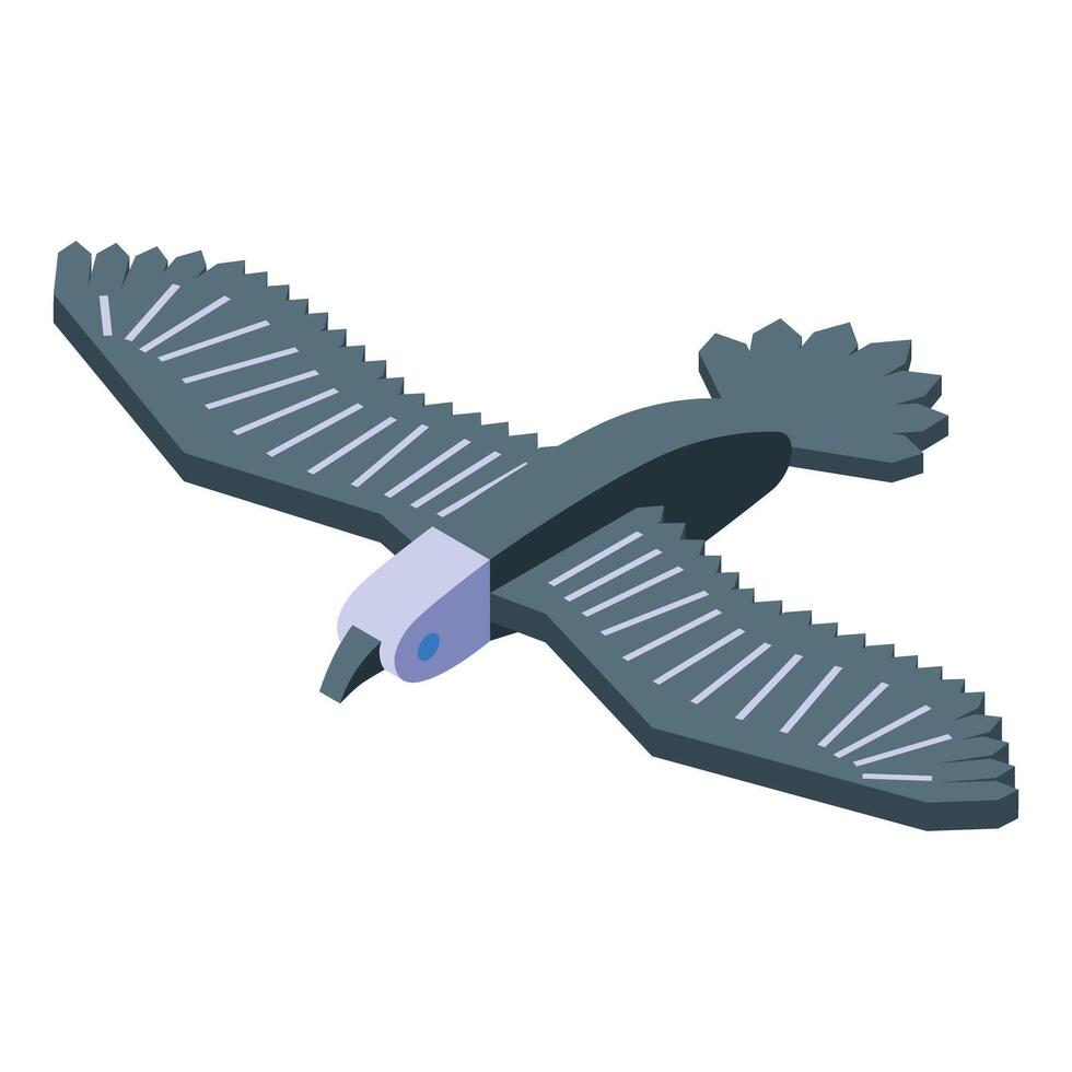 Condor gliding with open wings in isometric view vector