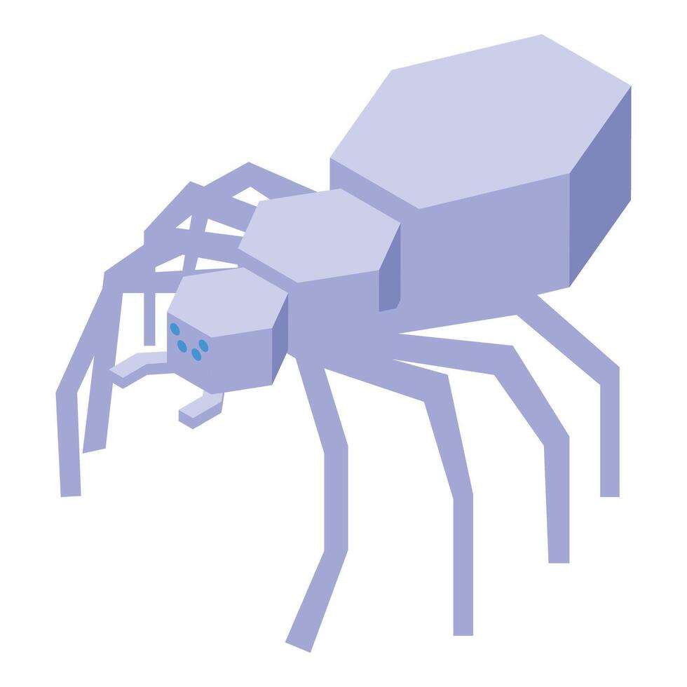 Geometric spider crawling with isometric design vector