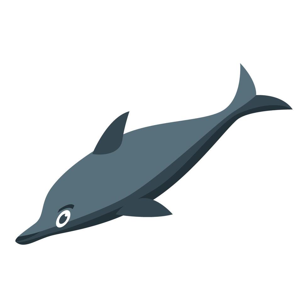 Dolphin swimming underwater in the ocean depths vector