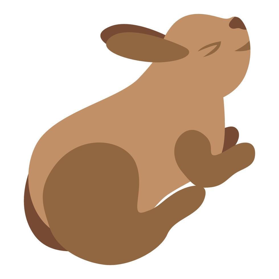 Brown rabbit relaxing with closed eyes and nose up vector