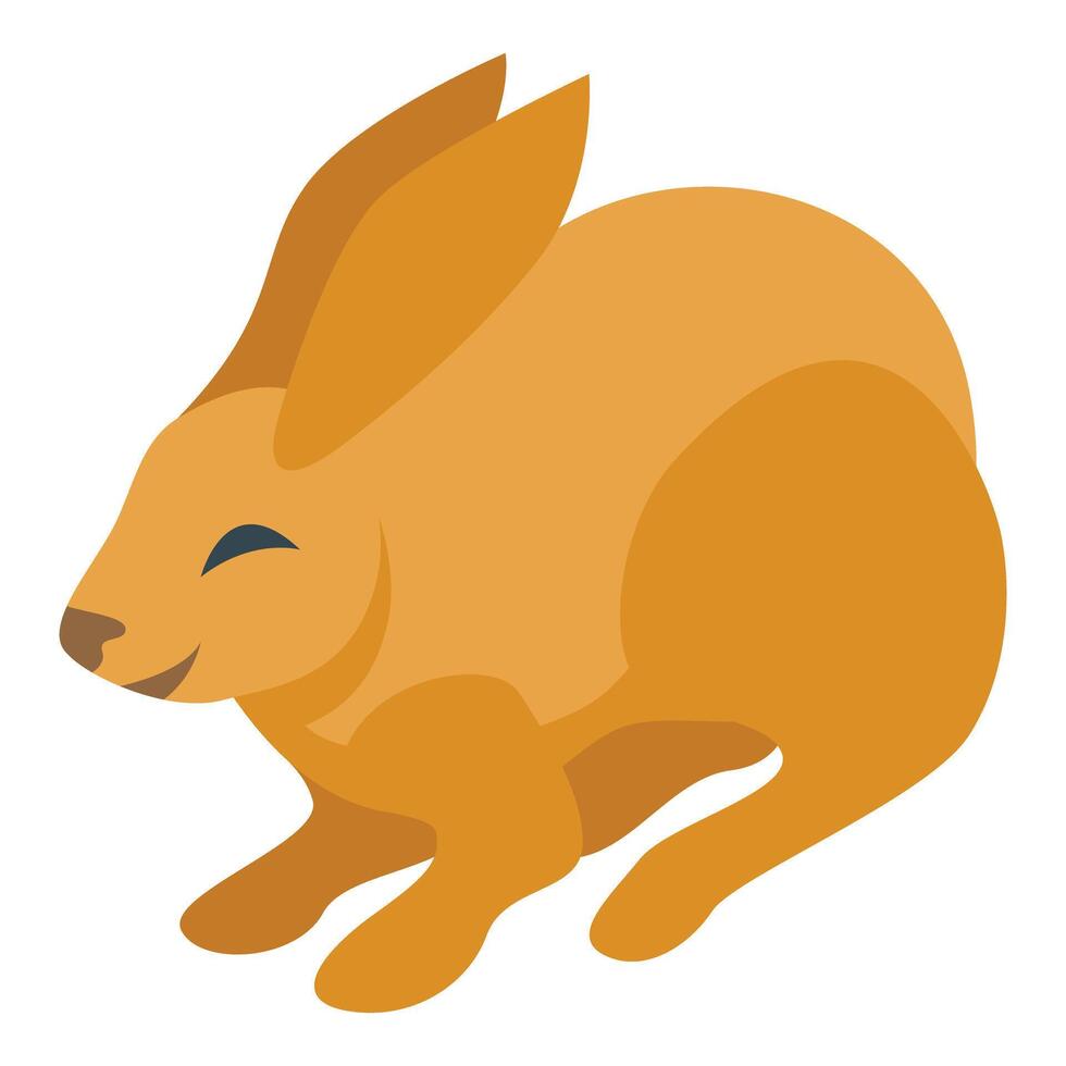 Cute little rabbit lying down, enjoying peace and quiet vector