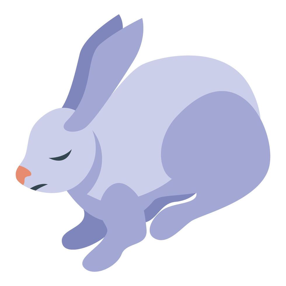 Lavender easter bunny relaxing isometric icon vector