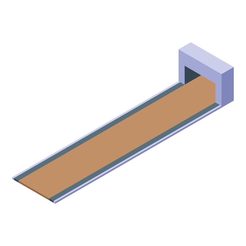Bowling lane waiting for the ball in isometric view vector