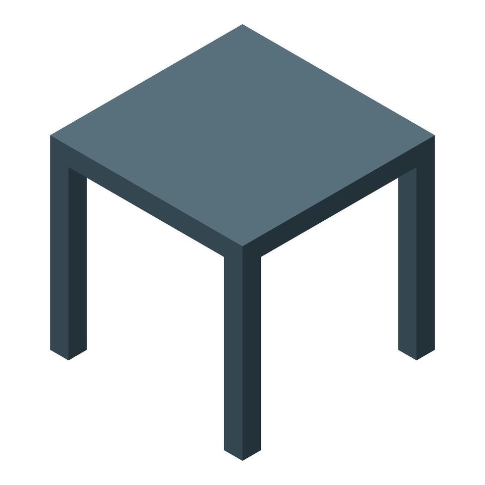 Modern empty square table standing on four legs isometric view vector