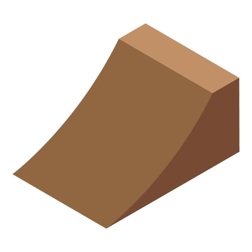 Wooden ramp for extreme sports in isometric view vector