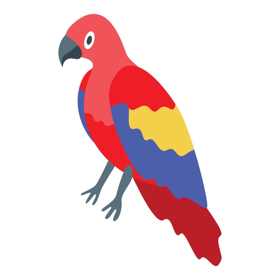 Colorful parrot resting on branch, vibrant plumage and curious gaze vector