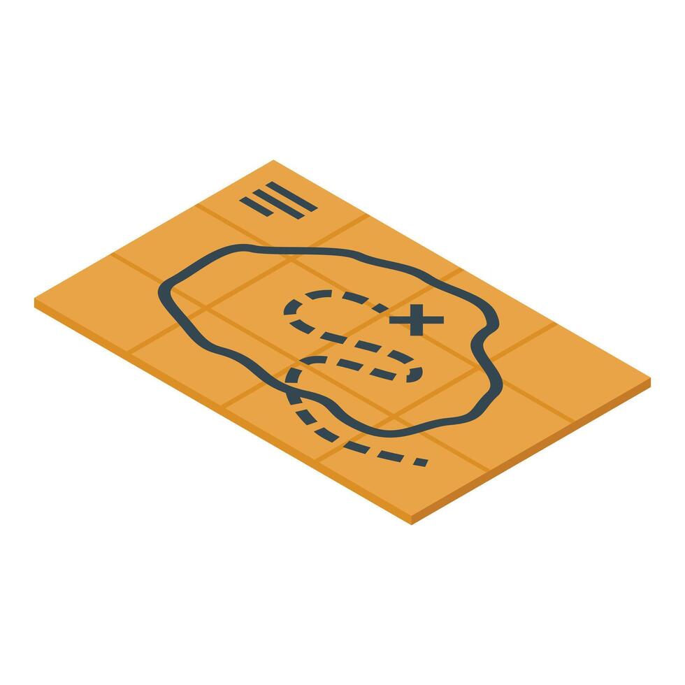 Treasure map showing path to treasure island with a cross marking the spot vector