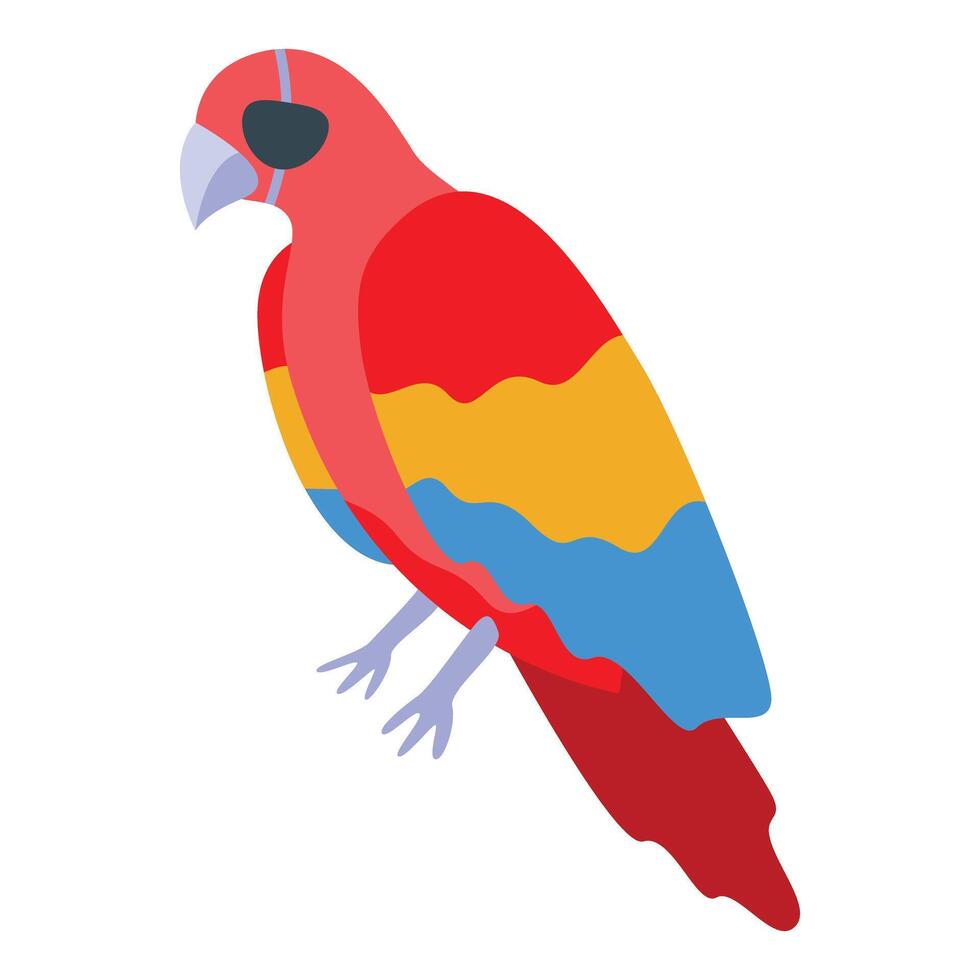 Colorful parrot showing its plumage, a vibrant bird illustration vector