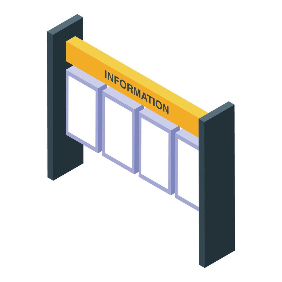 Information booth showing blank interactive digital screens vector