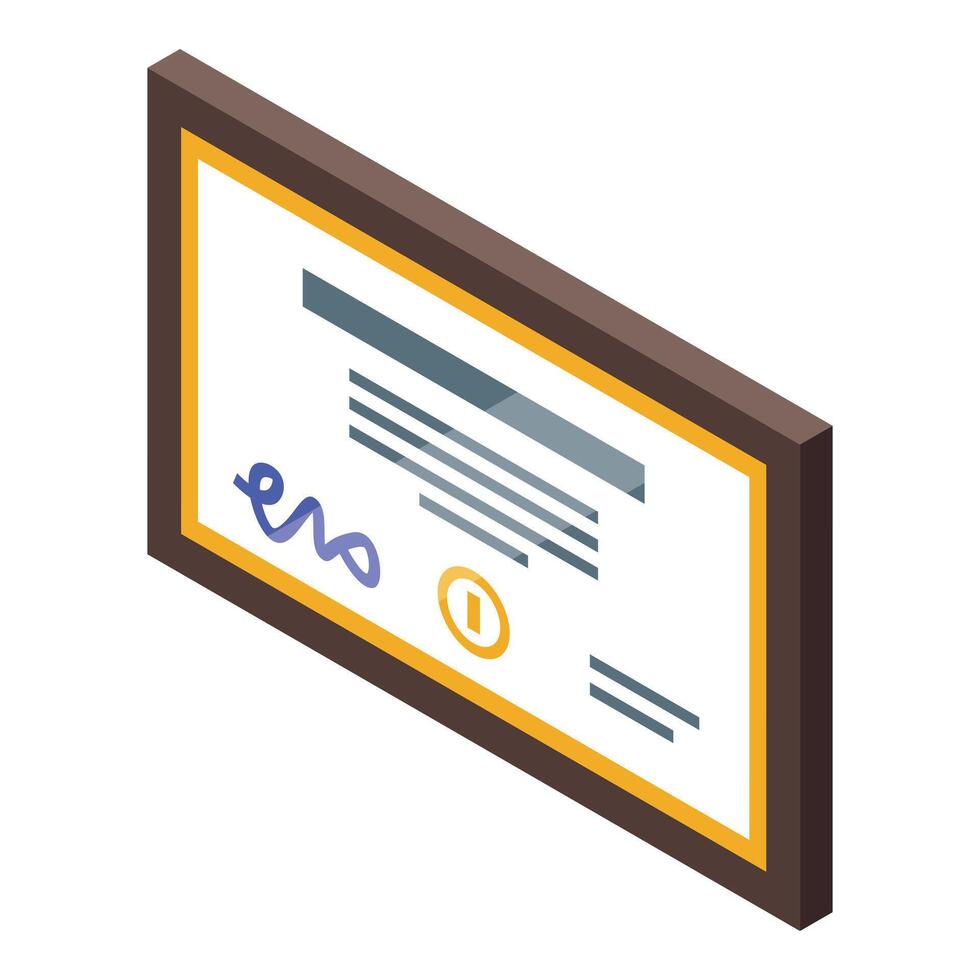 A certificate is shown in a frame vector