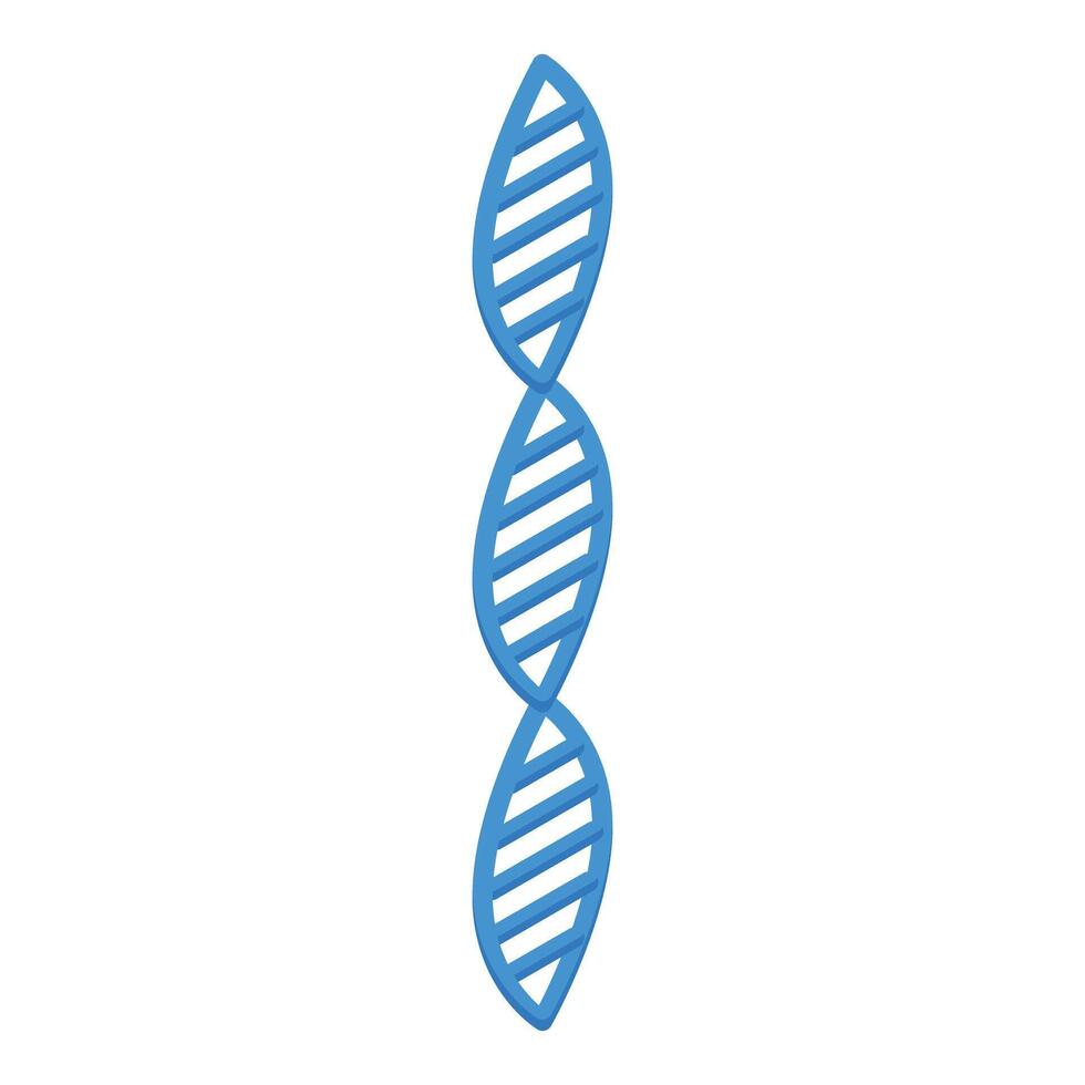 Blue dna chain rotating on white background representing genetic information vector