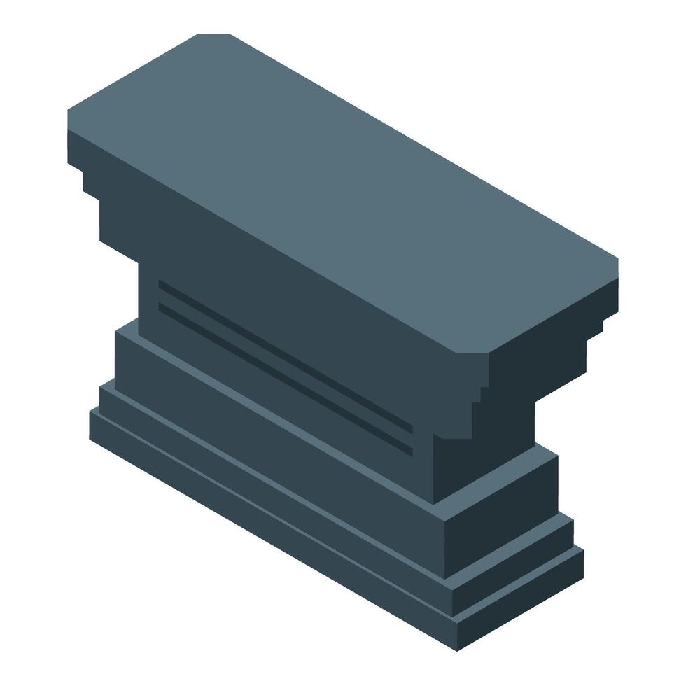 Heavy metal anvil standing on a base for blacksmithing vector