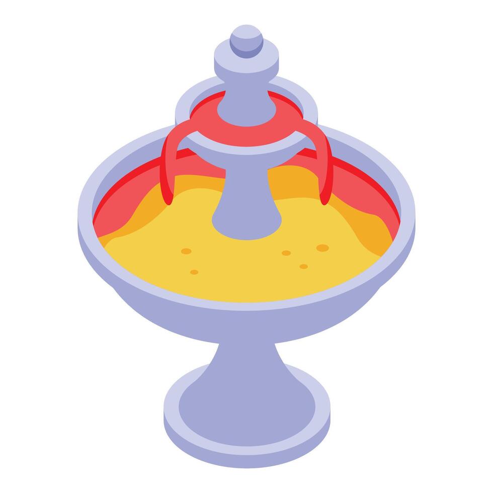 Decorative water fountain pouring fresh water in basin vector