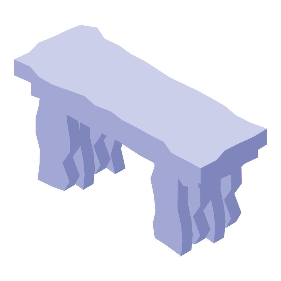 Stone bench representing prehistoric dolmen in isometric view vector