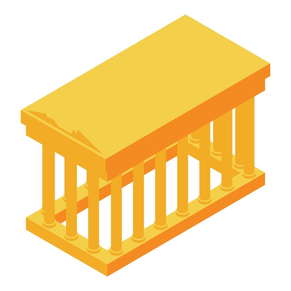 Isometric greek temple representing ancient architecture vector