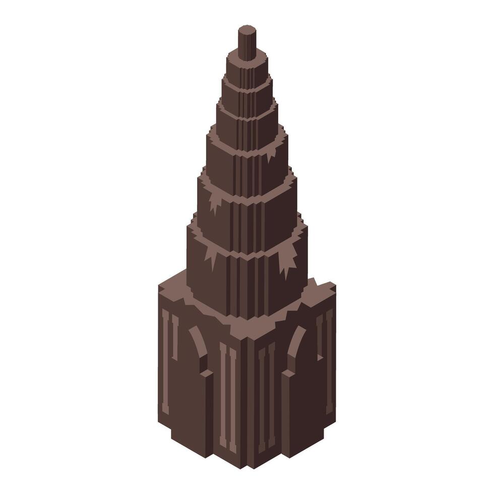 Isometric chrysler building reaching for the sky in new york city vector