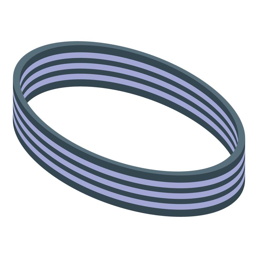 Elastic fitness rubber band for working out isometric icon vector