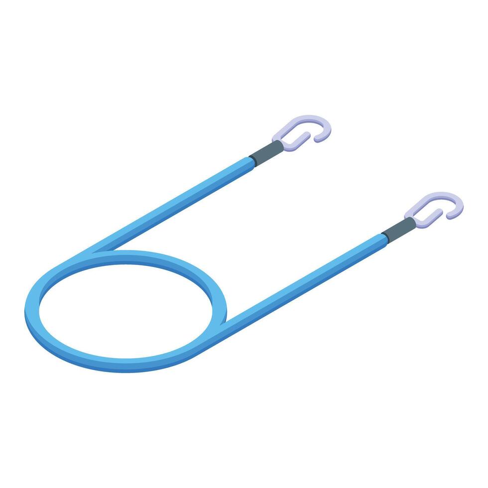 Climbing sling with two carabiners for mountaineering activities vector