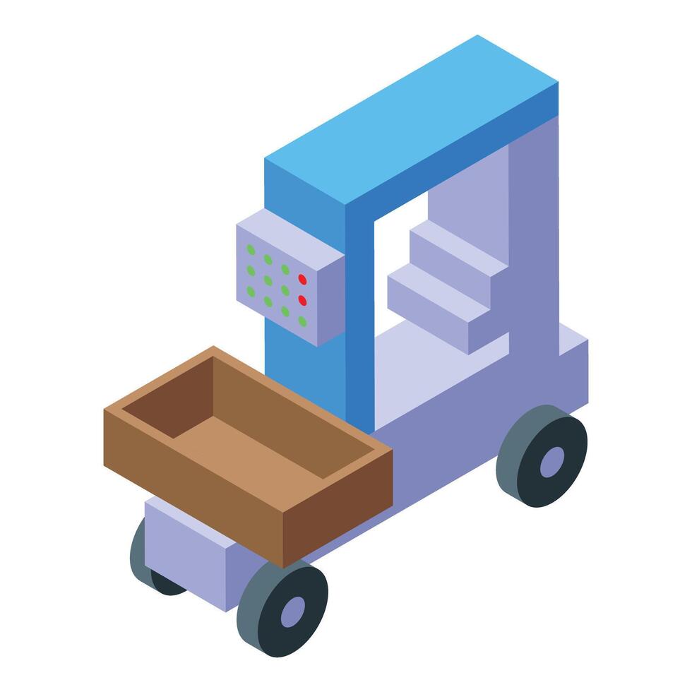 Automated guided vehicle carrying empty container in a smart factory vector