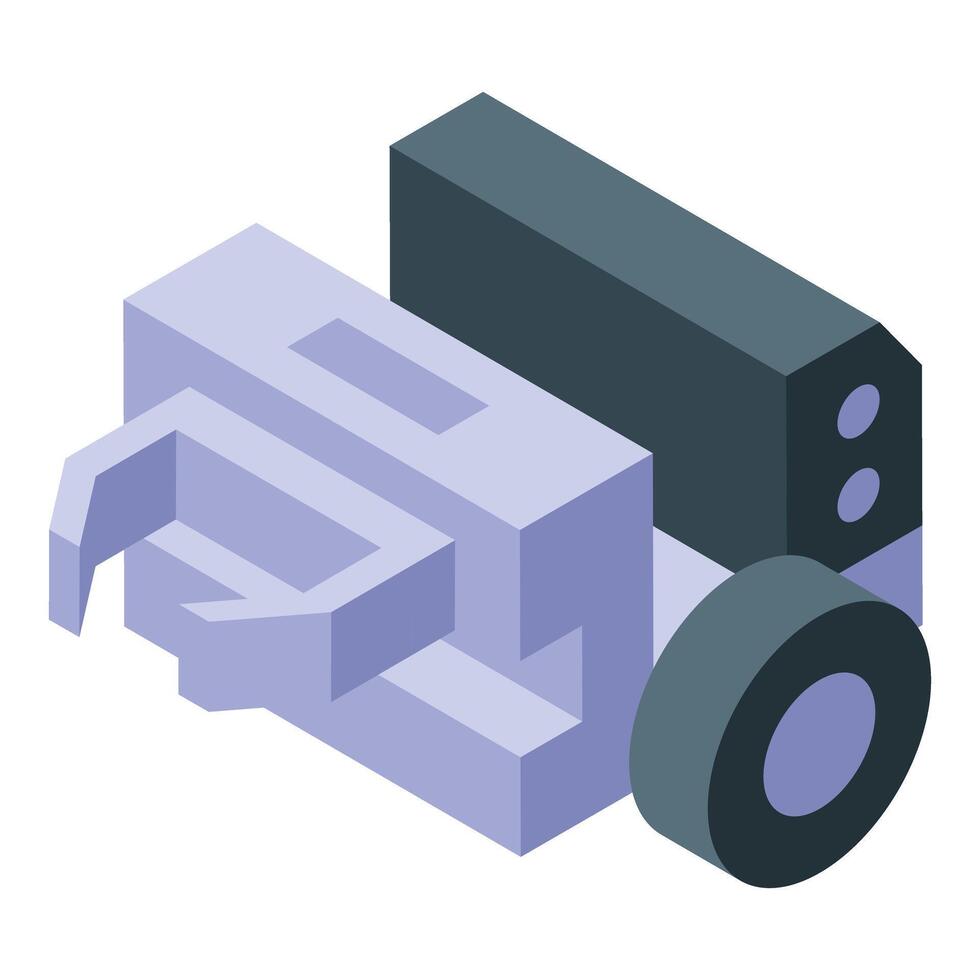 Smart robot delivering packages using self driving technology and gripper system vector