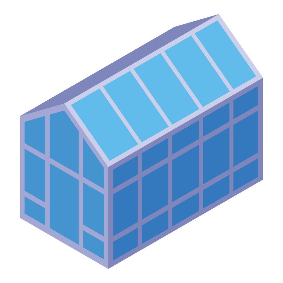 Modern greenhouse structure cultivating plants isometric icon vector