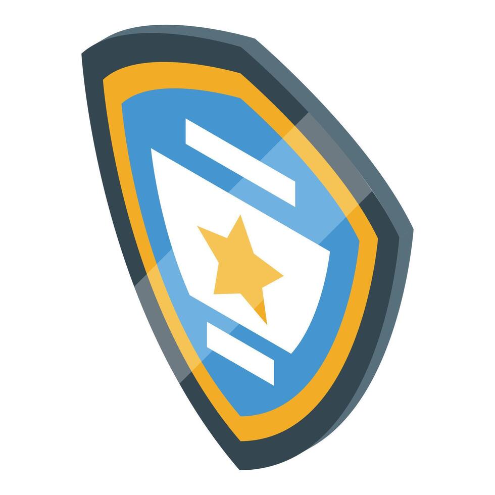 Police shield representing security and protection in isometric view vector