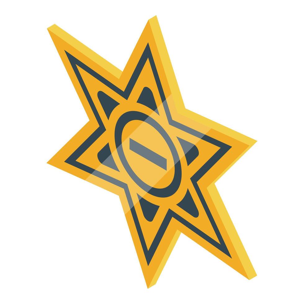 Golden sheriff star badge awarding law enforcement officer vector
