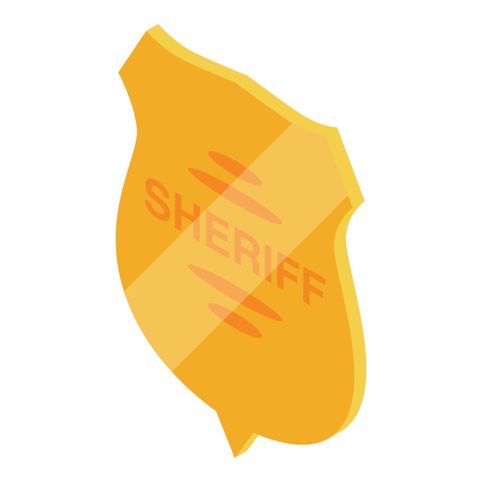 Golden sheriff badge illustrating law enforcement and authority vector