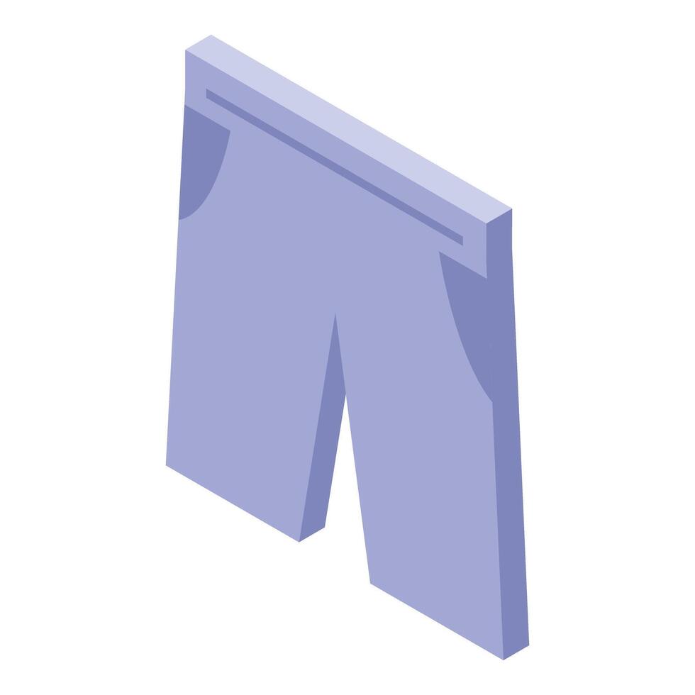 Light purple shorts isolated on white background isometric projection vector