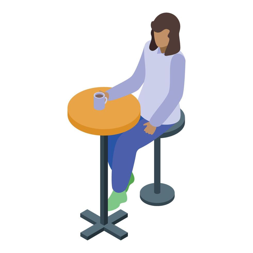 Office worker relaxing, enjoying a coffee break at a cafe vector
