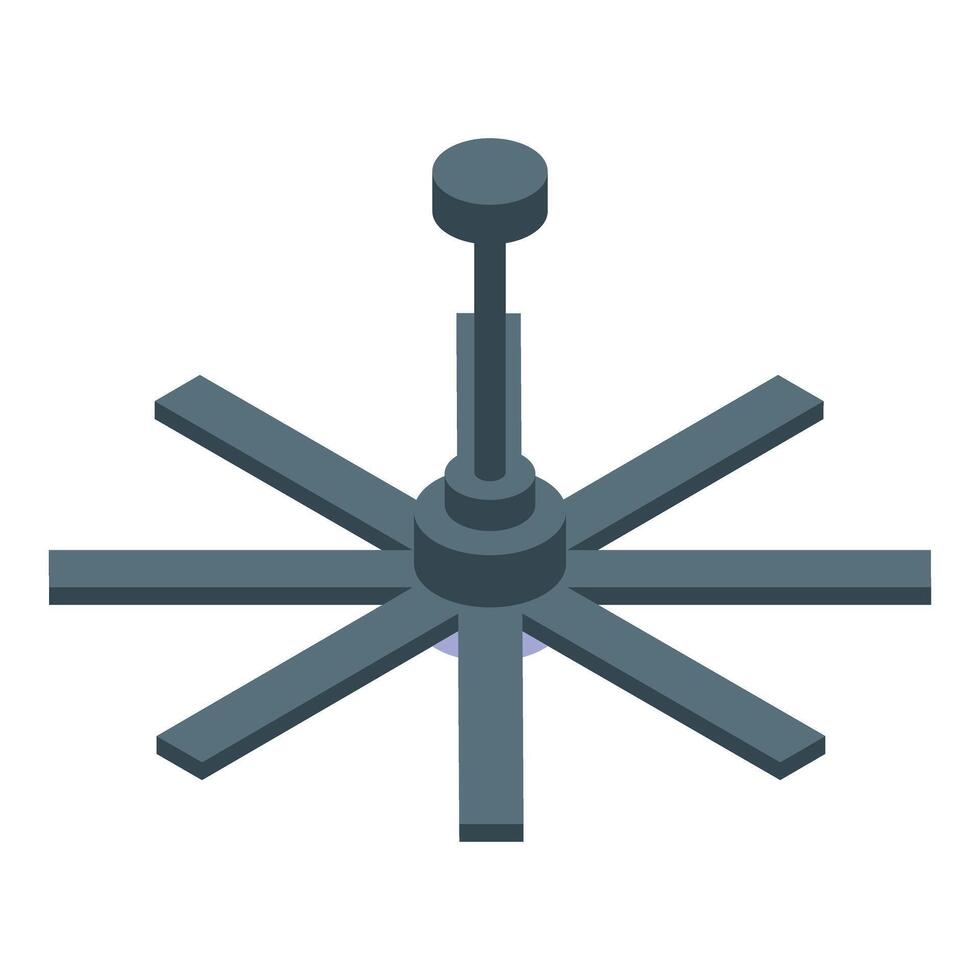 A ceiling fan icon in isometric style vector