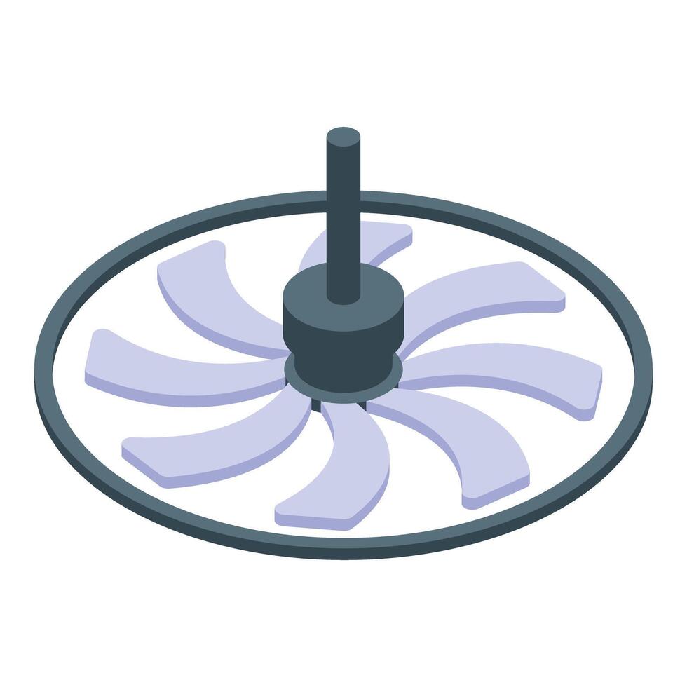 Modern turbine rotating and generating clean energy with innovative technology vector