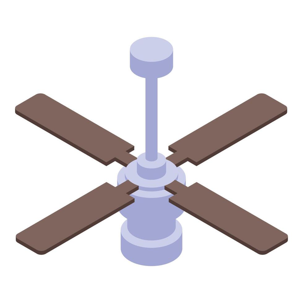 Ceiling fan rotating and providing cooling airflow in home environment vector