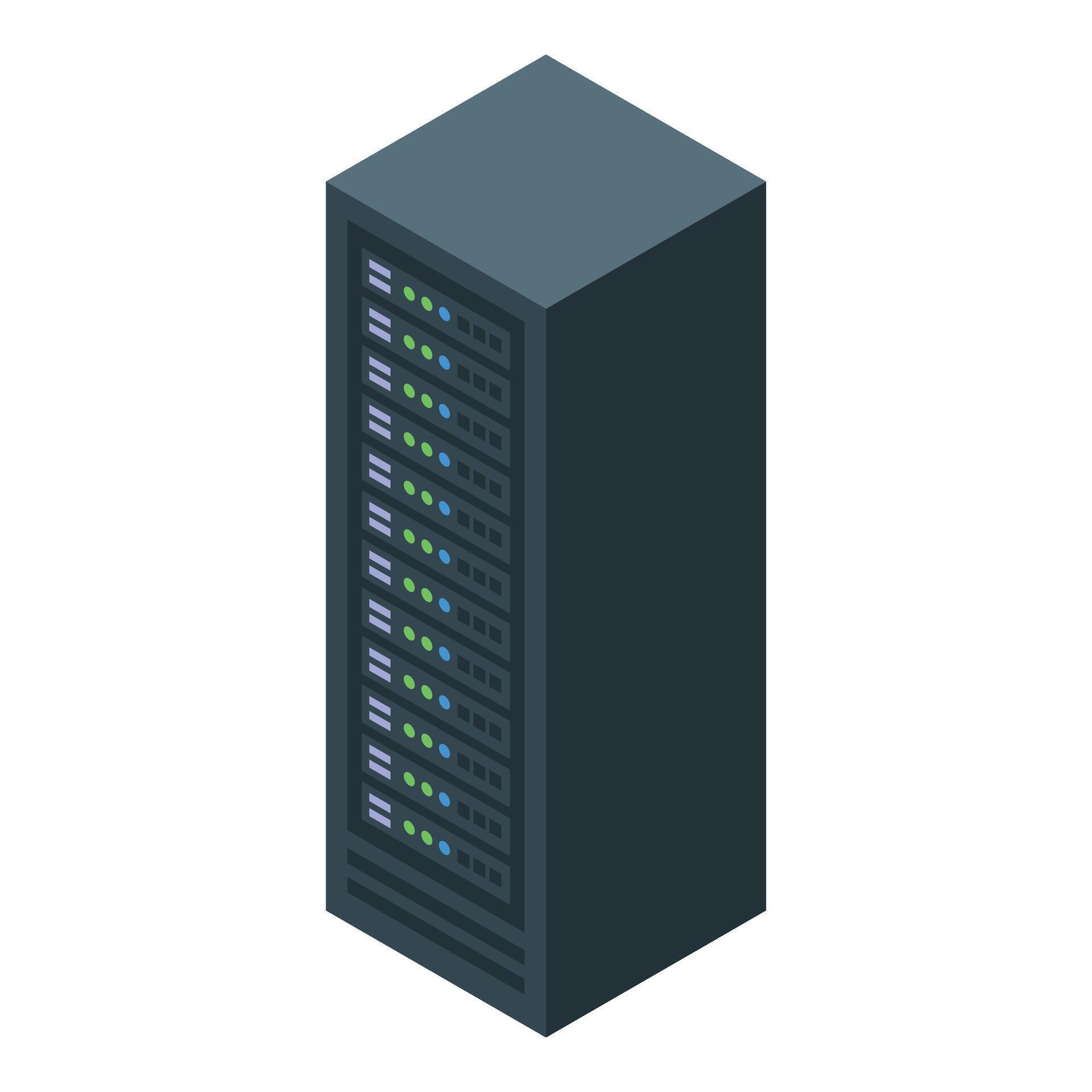 Modern server rack processing data in isometric view 67730430 Vector ...