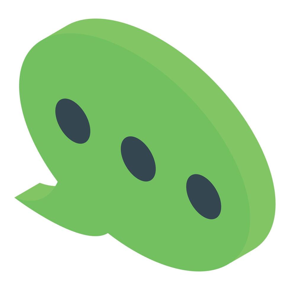 A green speech bubble with two dots on it vector