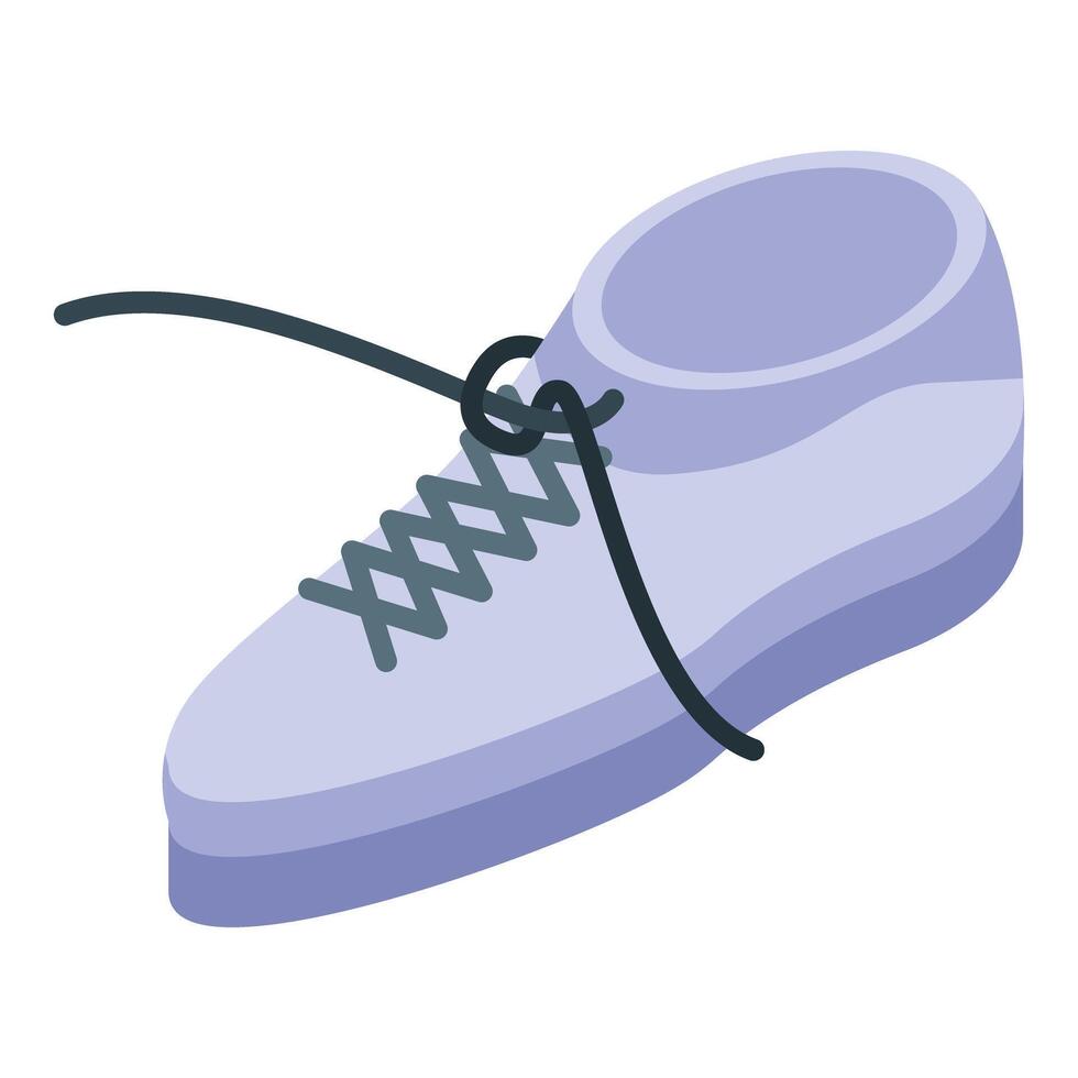 Light casual shoe with tied laces, isometric projection vector